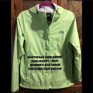 Lime Green Northface Rain Jacket